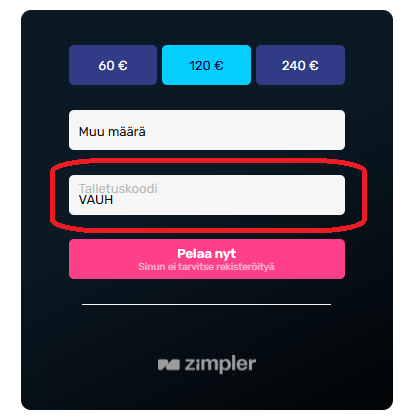 Vauhdikas bonuskoodit VAUH, 50PC ja VAUH3