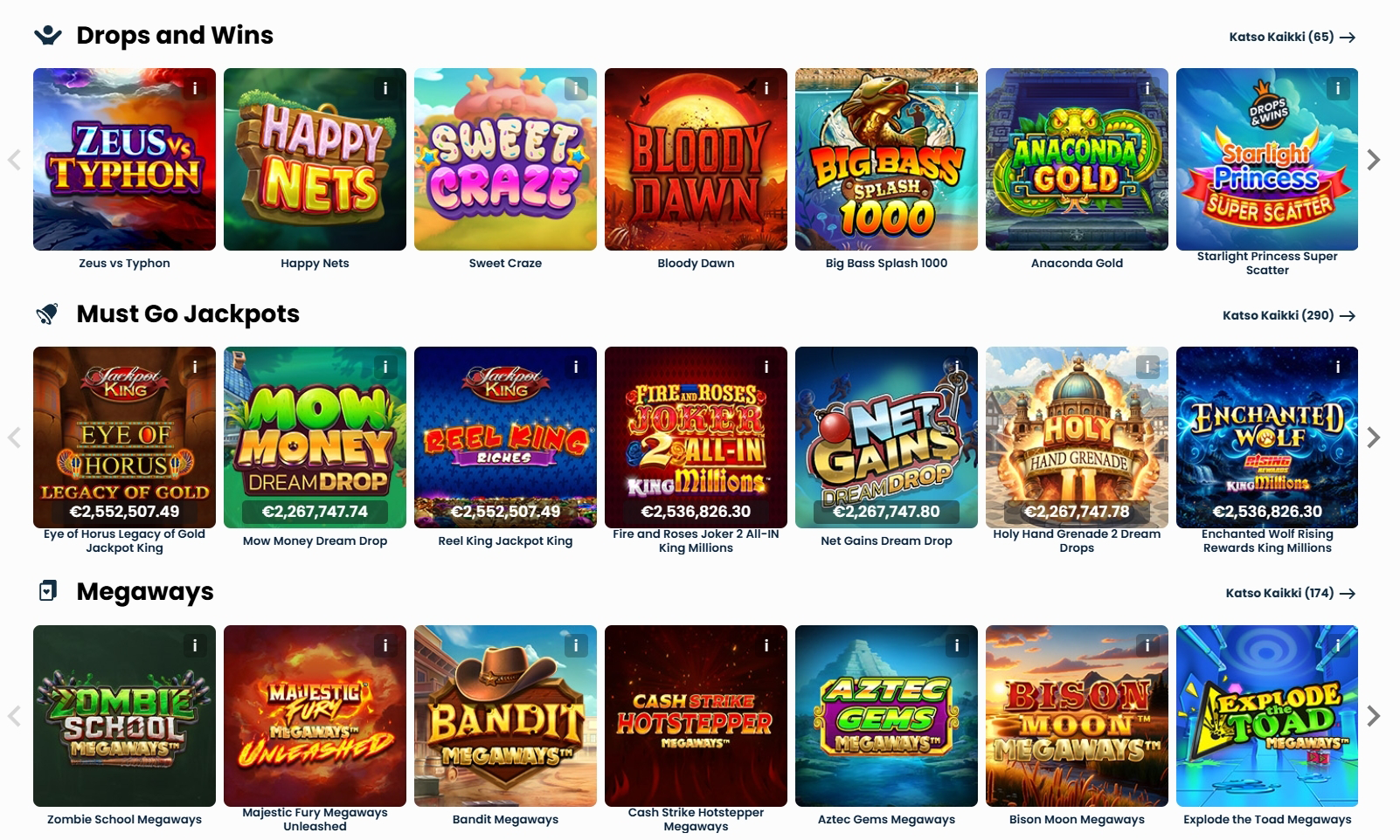 Casiku Casino pelejä