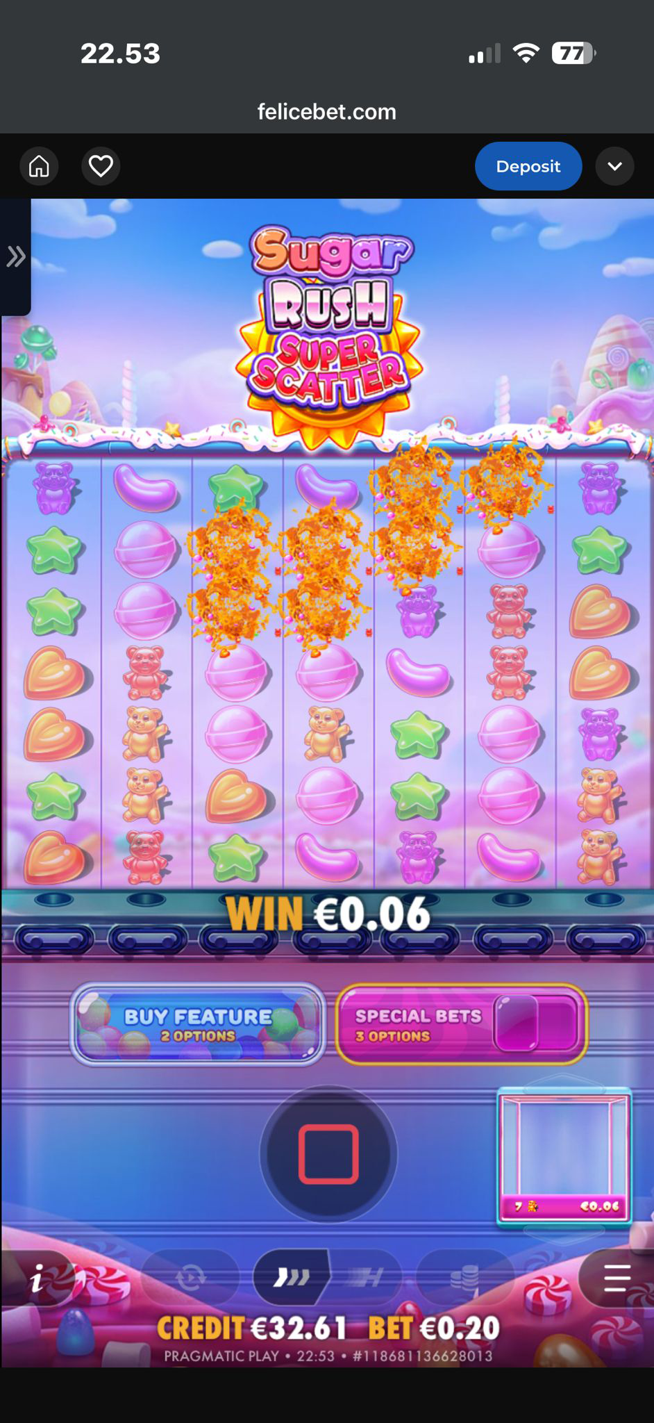 FeliceBet Sugar Rush Super Scatter pelitilillä