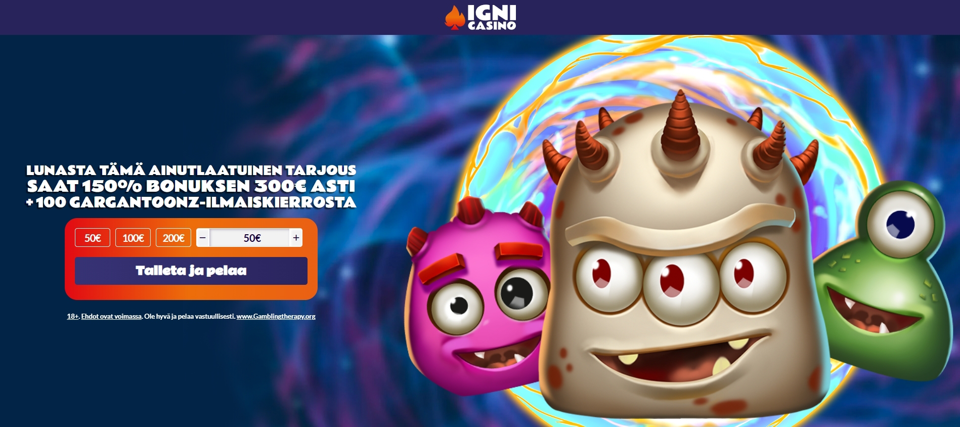 Igni Casinon eksklusiivinen bonus
