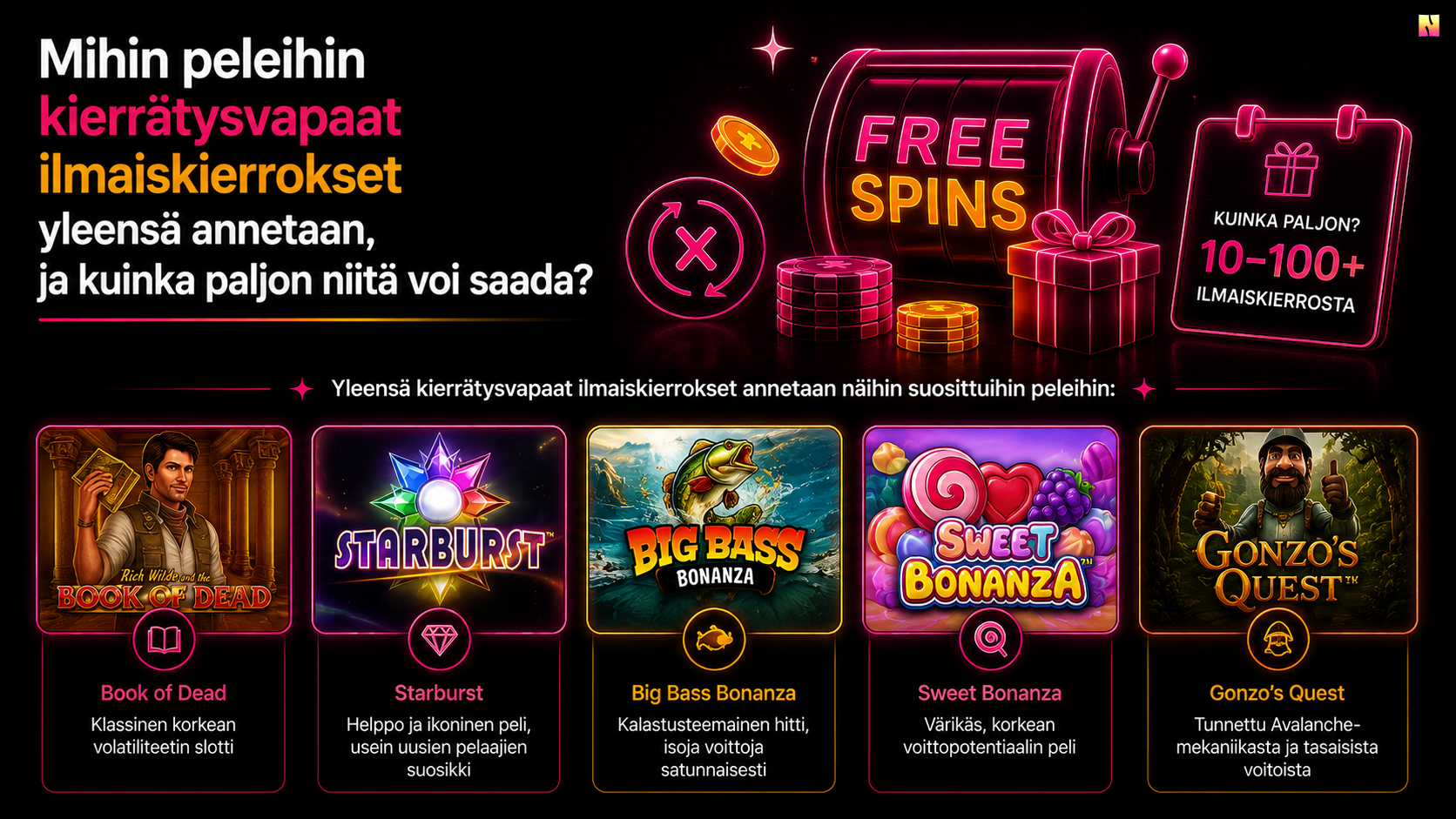 Mihin peleihin kierrätysvapaat ilmaiskierrokset annetaan?