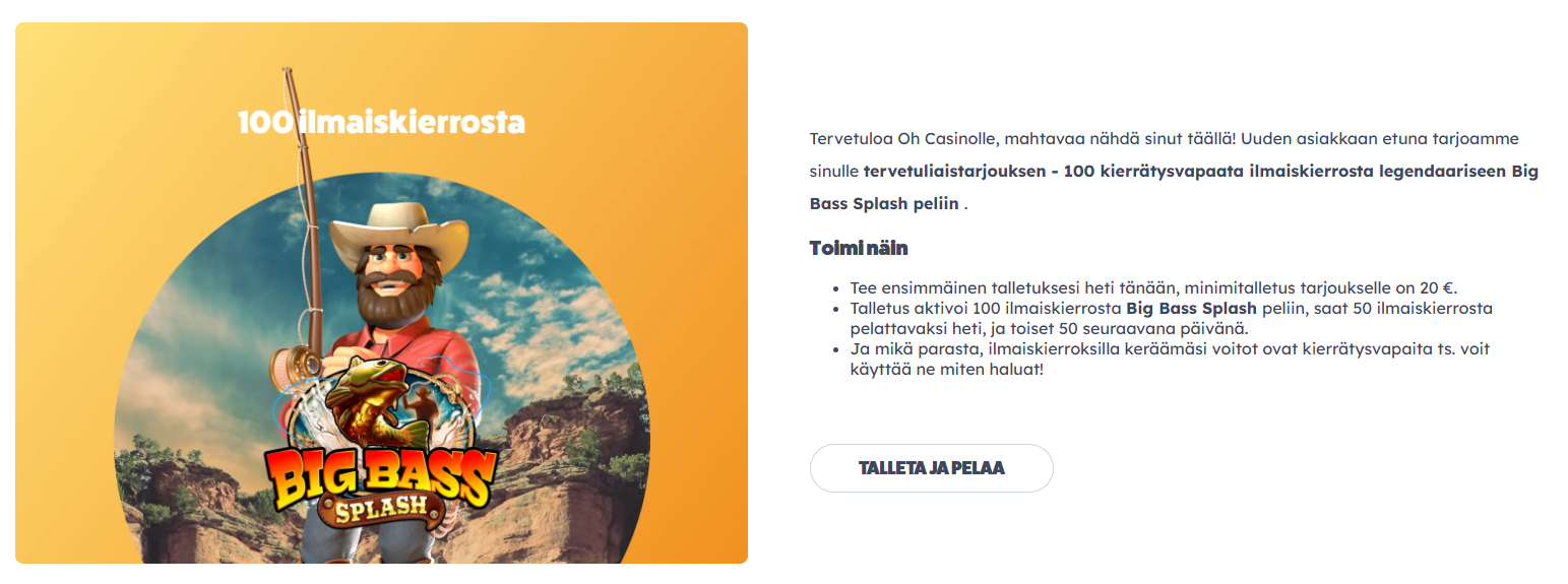 Oh Casino bonus