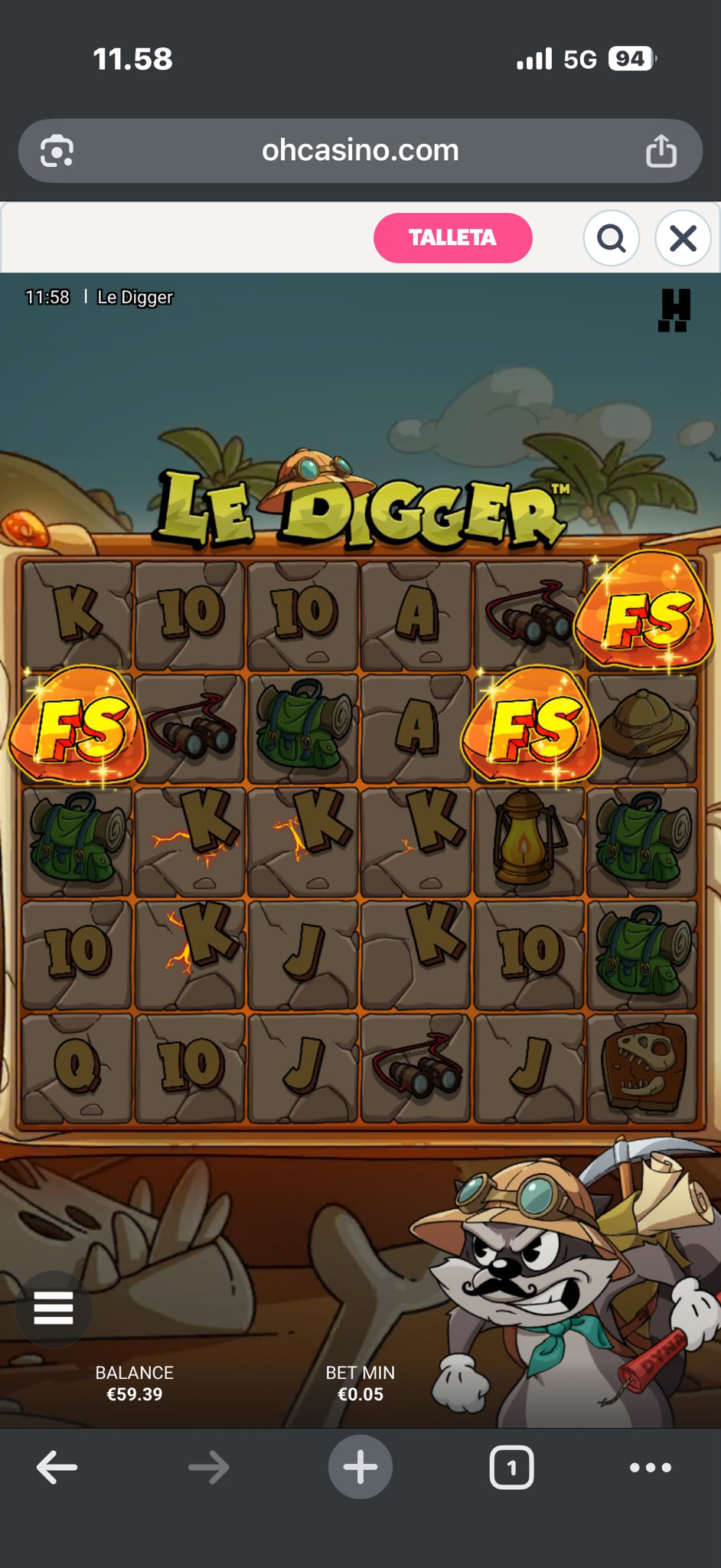 Oh Casino Le Digger ilmaiskierrokset aukesi myös