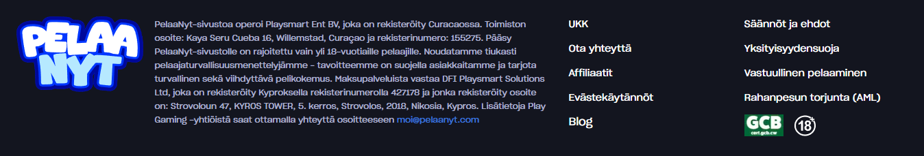 Pelaa Nyt Kasino toimii ETA-alueen ulkopuolella