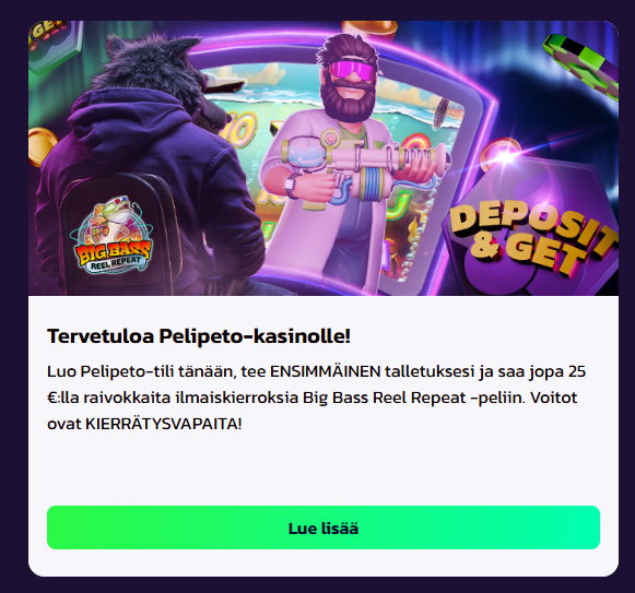 Pelipeto Casino bonus