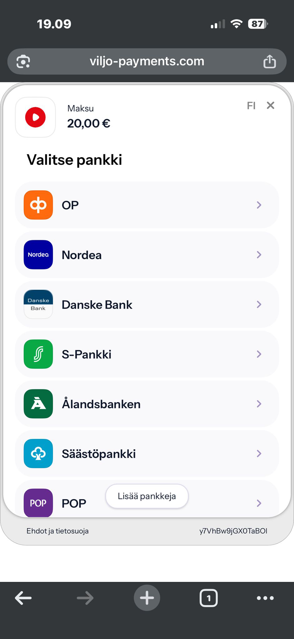 Pottilan Viljo-talletusikkuna ja pankin valinta