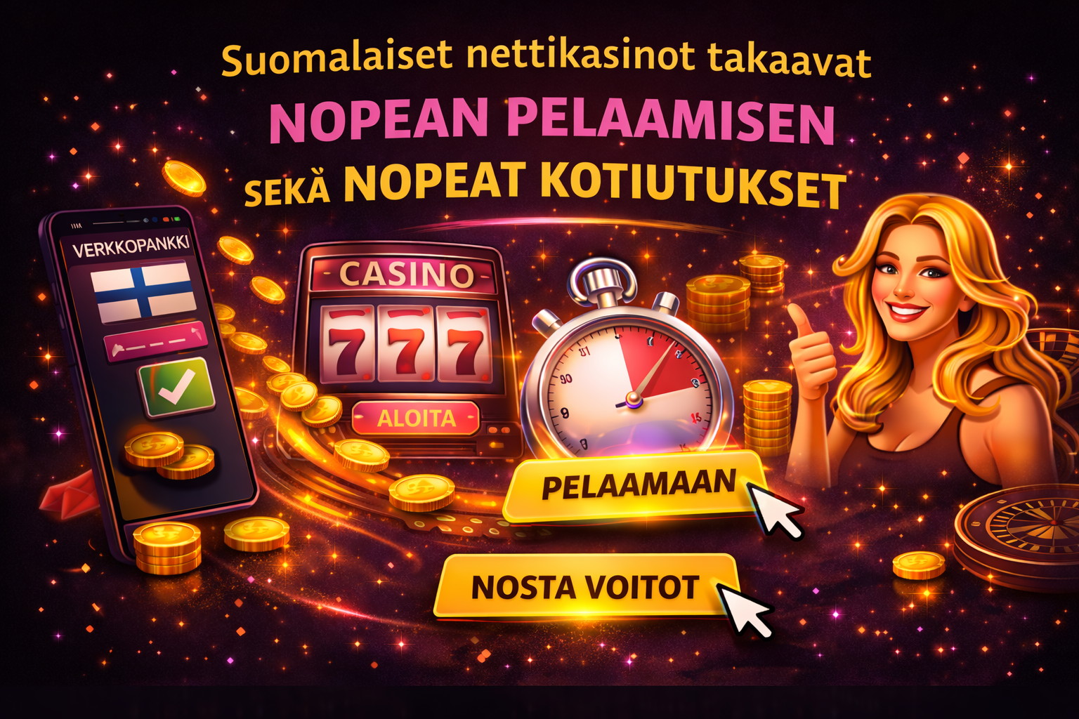 Suomalaiset nettikasinot takaavat nopean pelaamisen sekä nopeat kotiutukset