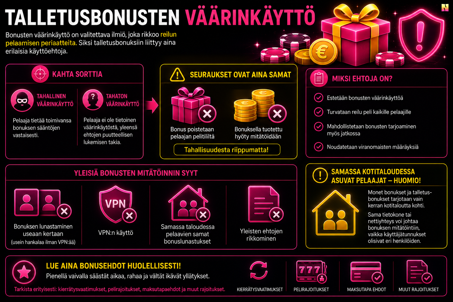 Talletusbonusten väärinkäyttö