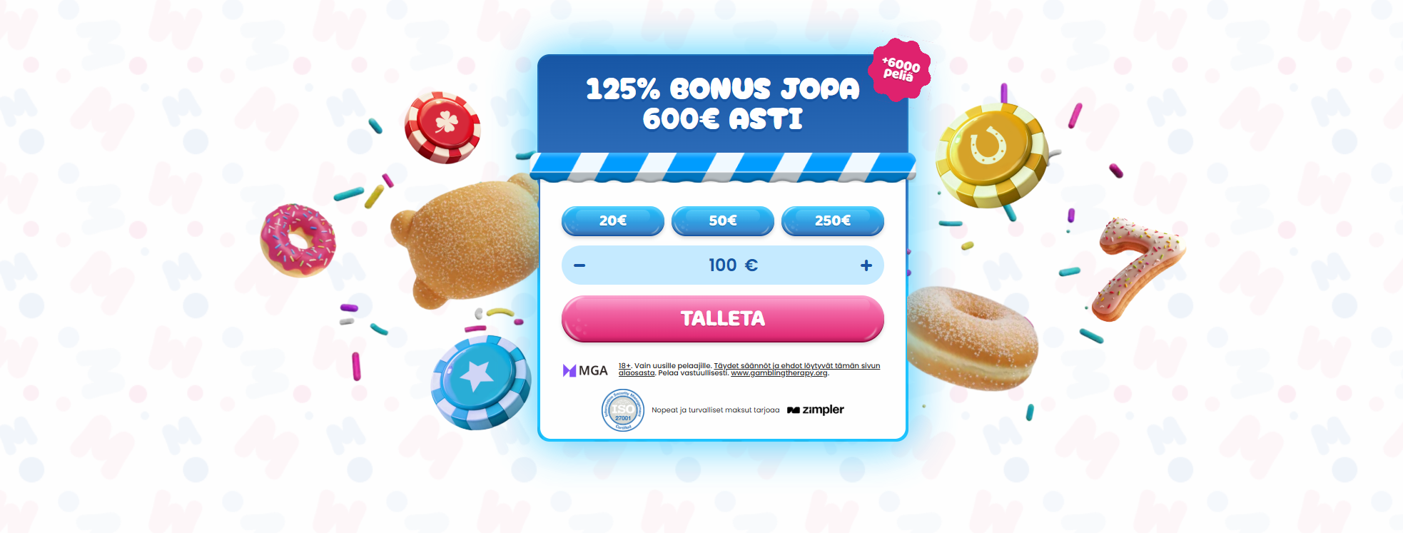 Tyypillinen tervetuliaisbonus uudella kasinolla