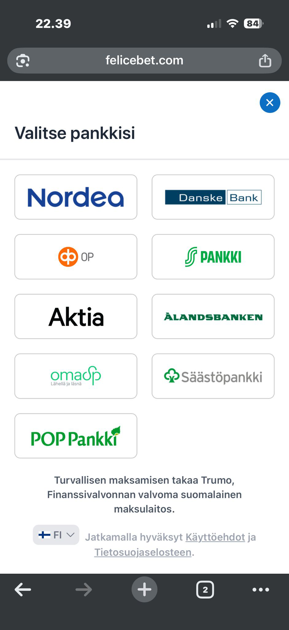 Trumo oman pankin valinta