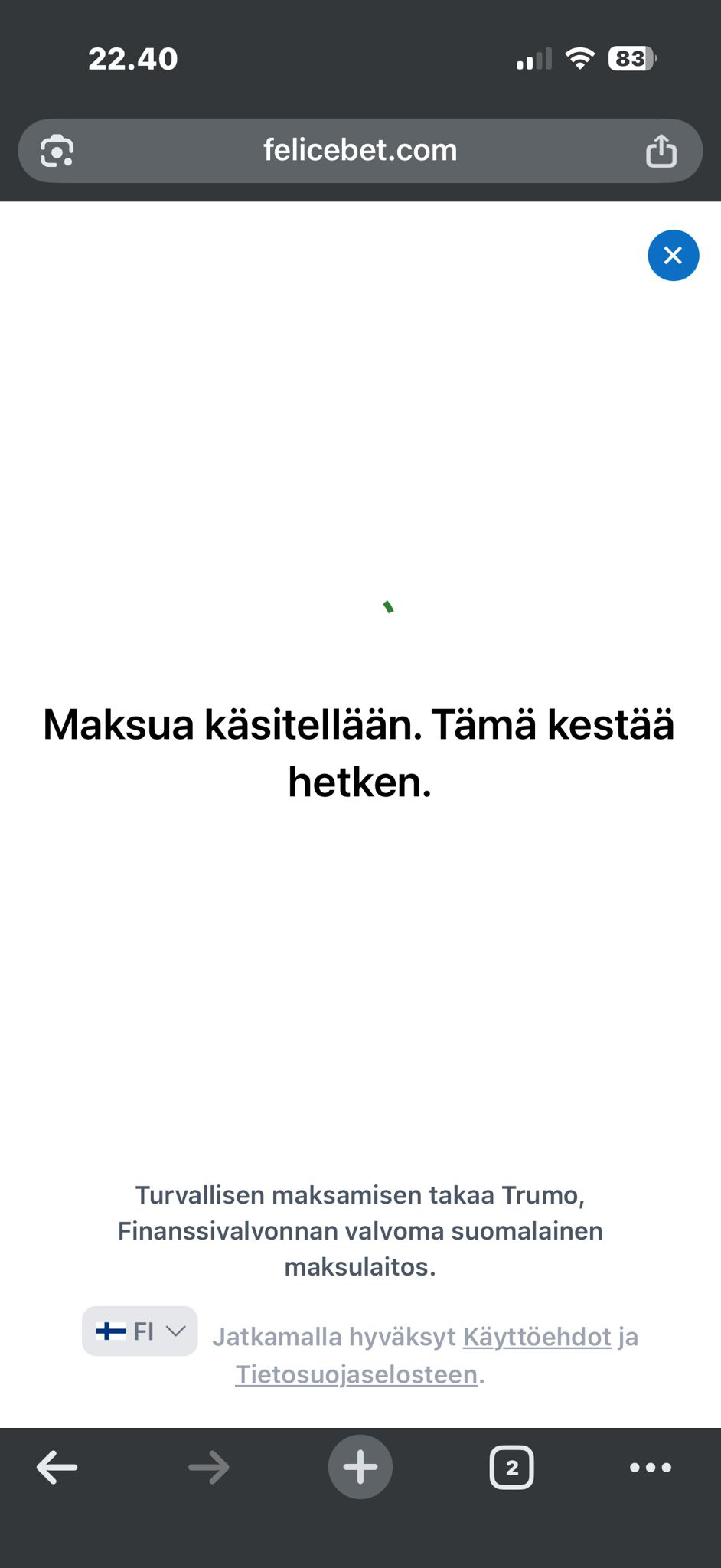 Trumo talletuksen käsittely