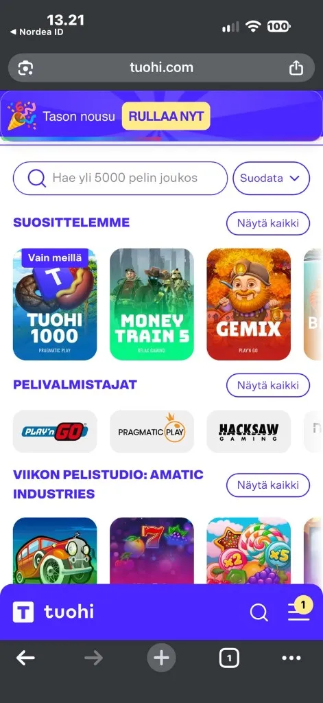 Tuohitason nousu avaa uuden Tuohirullan pyöräytyksen